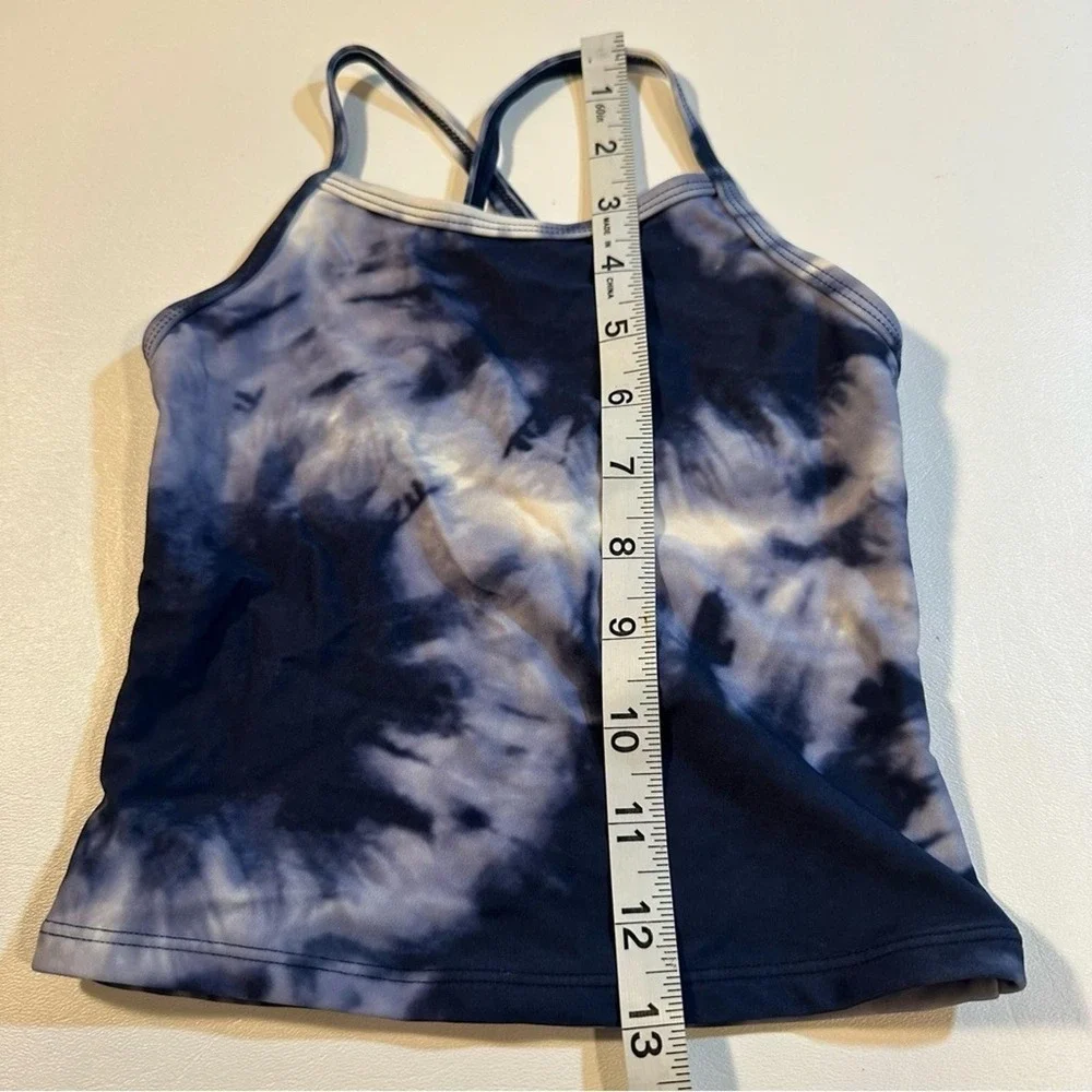NWOT Kanu Surf‎ Girls Size 4T Blue Tie Dye Criss Cross Strap Tankini UPF 50